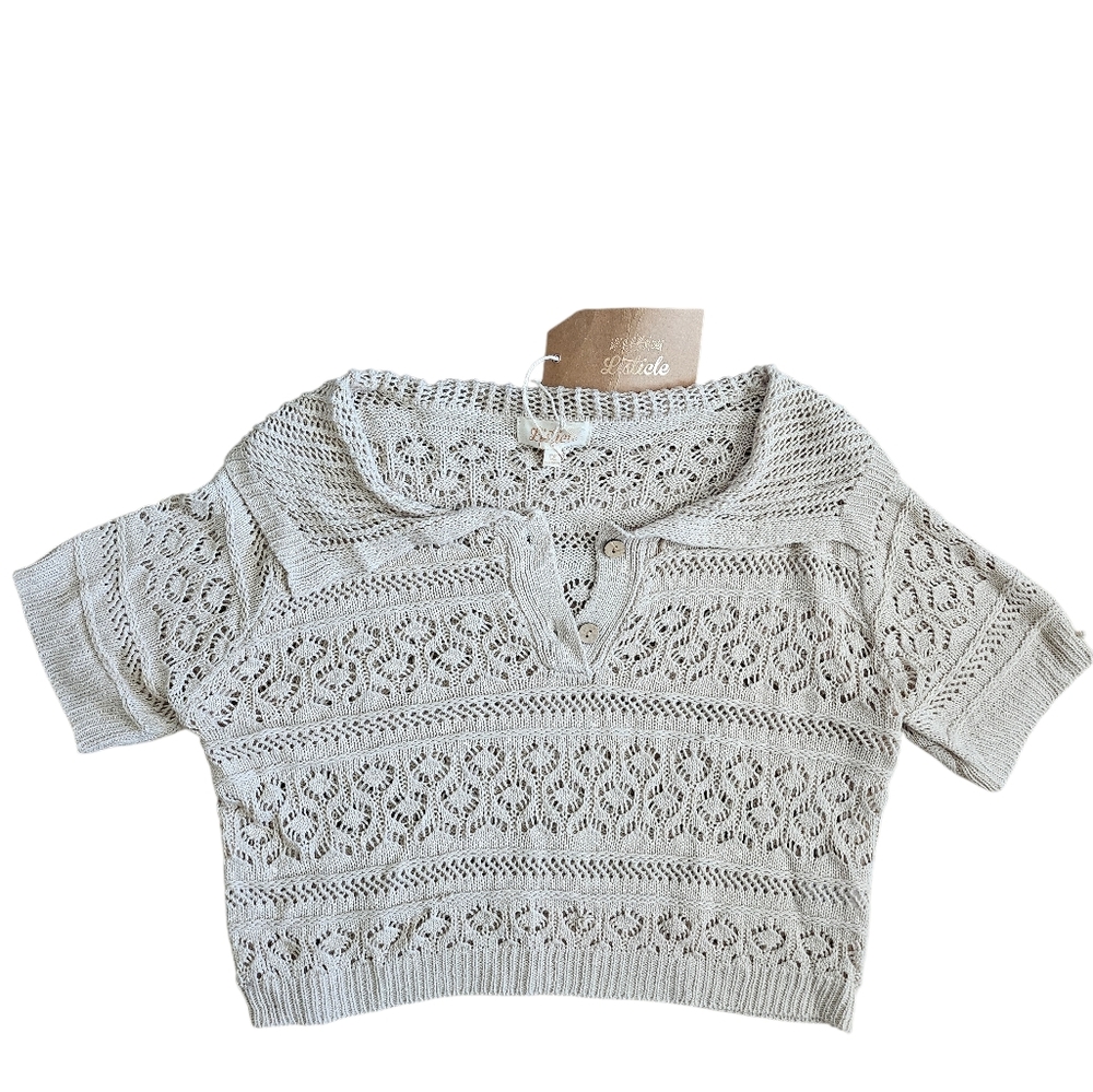 Cream Knit Cropped Sweater